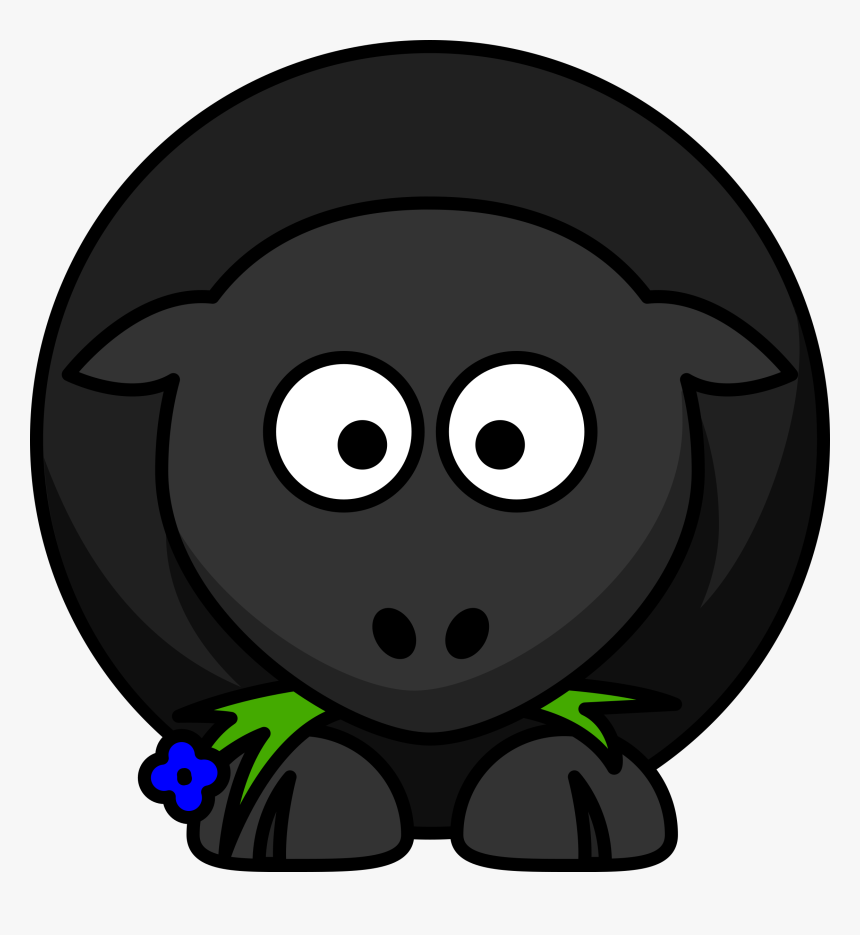 Lemmling Cartoon Sheep Black Remix Clipart - Cartoon Black Sheep Png, Transparent Png, Free Download