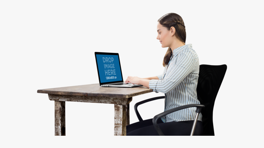 Person Sitting At Desk Png, Transparent Png, Free Download