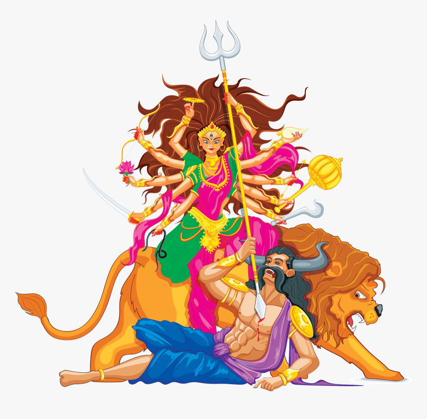 Goddess Durga Maa Png - Maa Durga Face Png, Transparent Png, Free Download