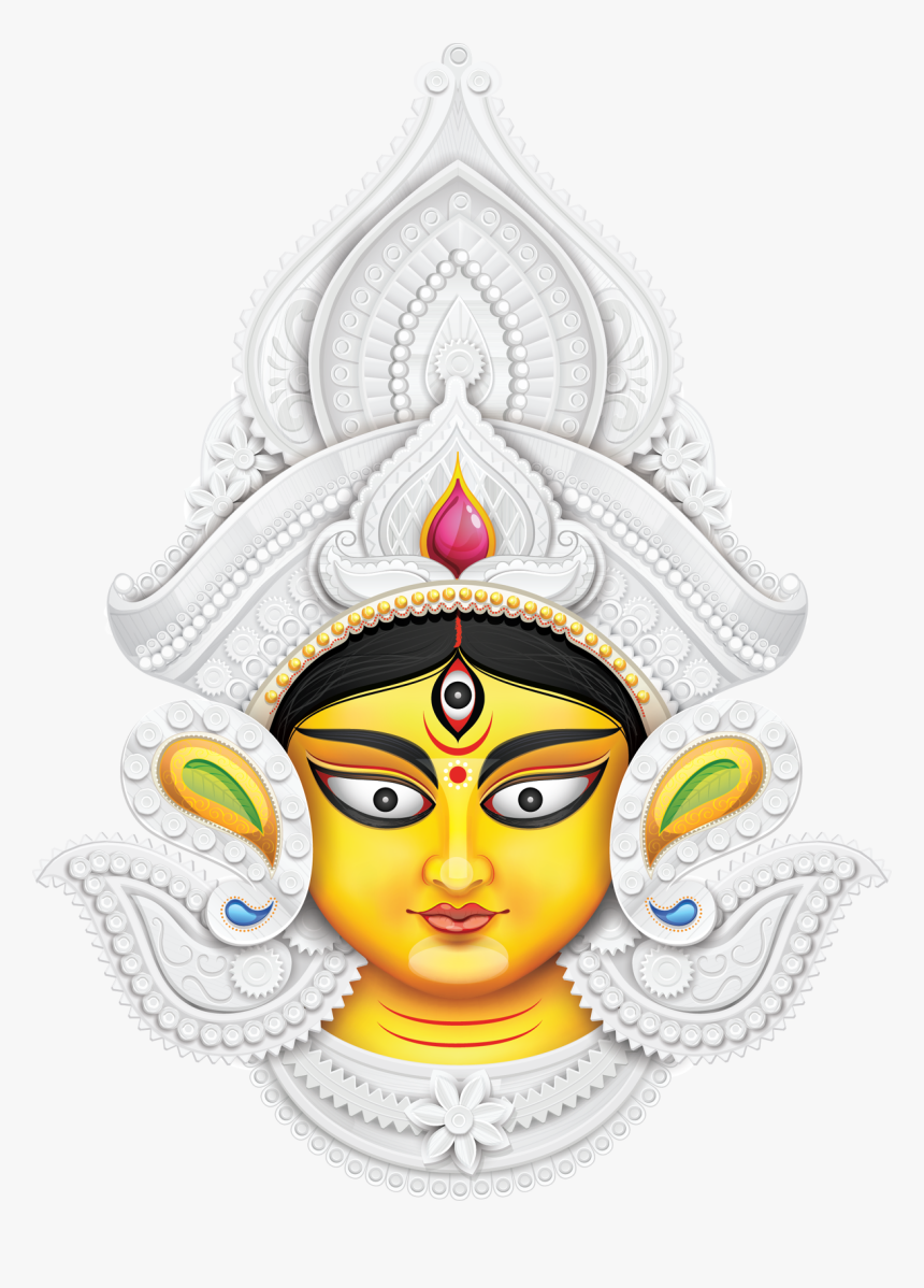 Maa Durga Face Hd Image - Durga Puja Background Hd, HD Png Download, Free Download