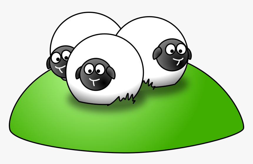 Cartoon Sheep On A Hill, HD Png Download, Free Download