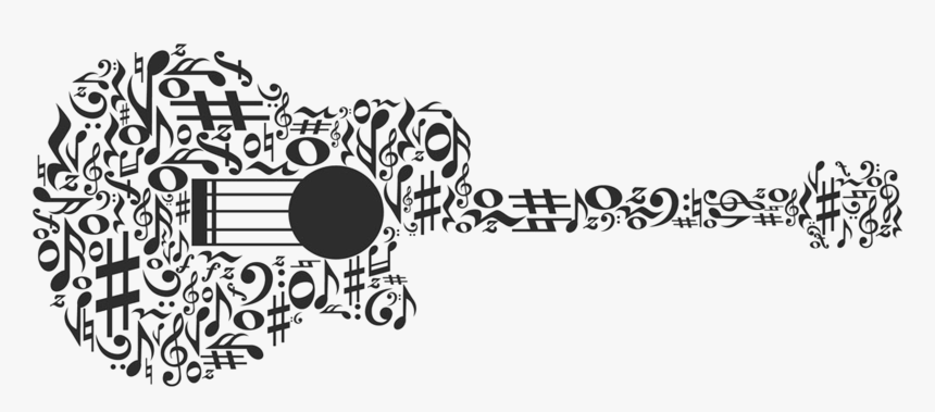 Note Guitar Notes Musical Illustration Hd Image Free - Guitar Clipart Black And White, HD Png Download, Free Download