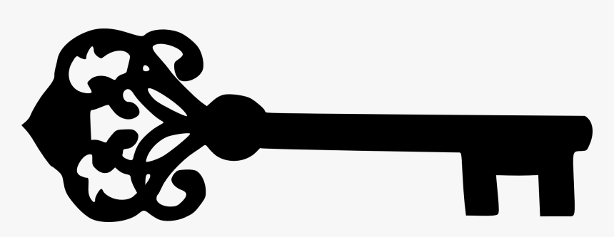 Key Png Transparent Background - Skeleton Key Clipart Black And White, Png Download, Free Download