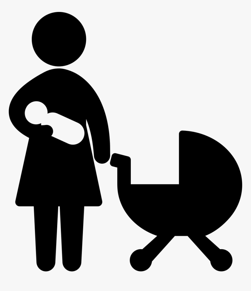 Mother With Baby - Silhouette Mom And Baby Vector, HD Png Download, Free Download