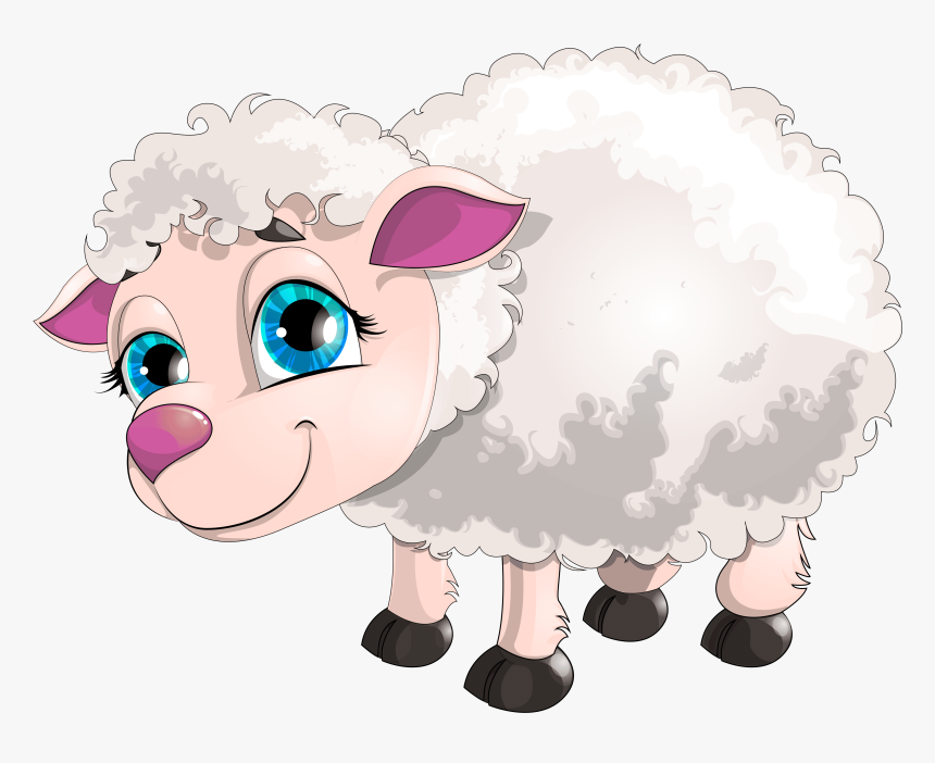 Cute White Lamb Png Clipart Picture - Animals Cartoon Sheep Png, Transparent Png, Free Download