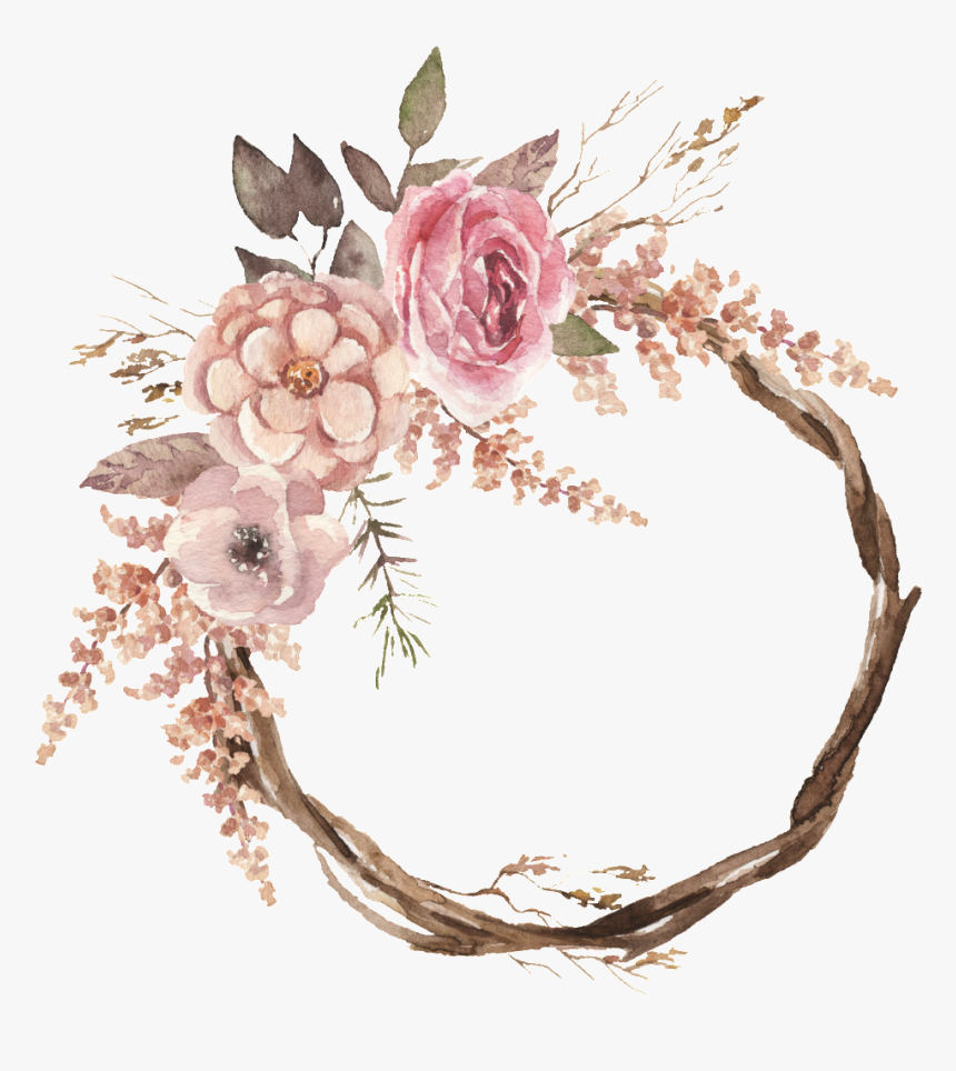 Sweet Wreath Watercolor Hand-painted Transparent Material - Boho