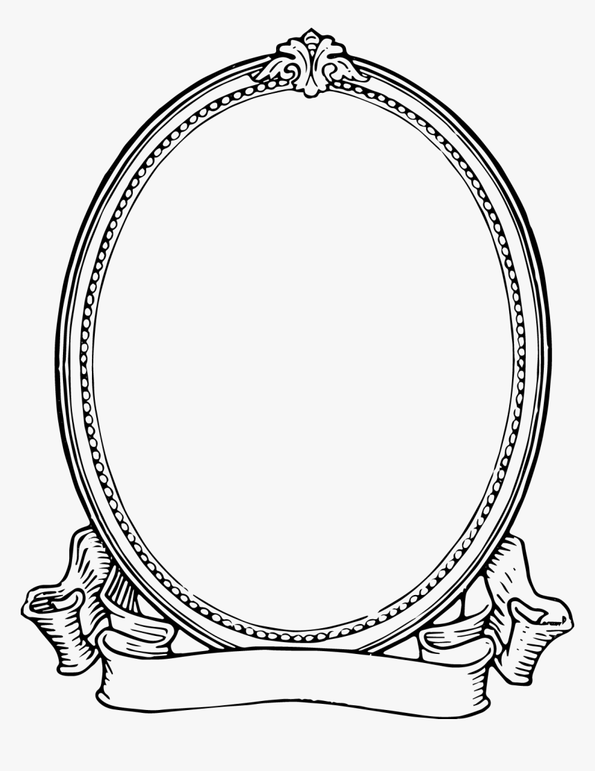 Oval Frame Clip Art - Frame Black And White, HD Png Download, Free Download