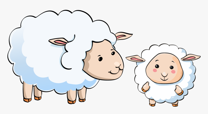 Funny, Sheep, Lamb, Cute, Baby - Sheep And Lamb Cartoon, HD Png Download, Free Download