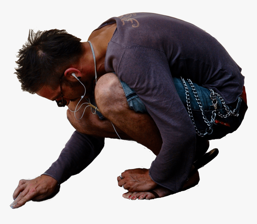 Man Crouched Down - Crouched Man, HD Png Download, Free Download