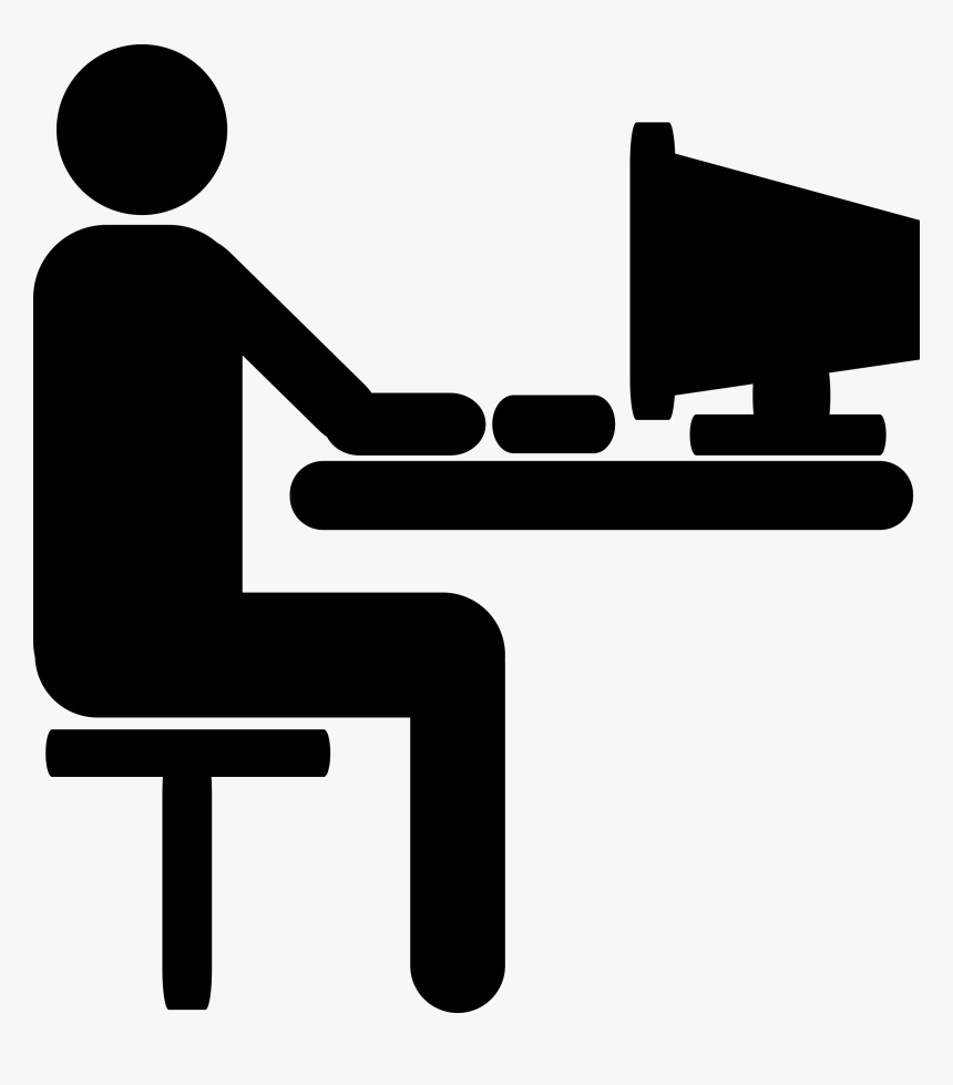 Person At Computer Clipart, HD Png Download, Free Download