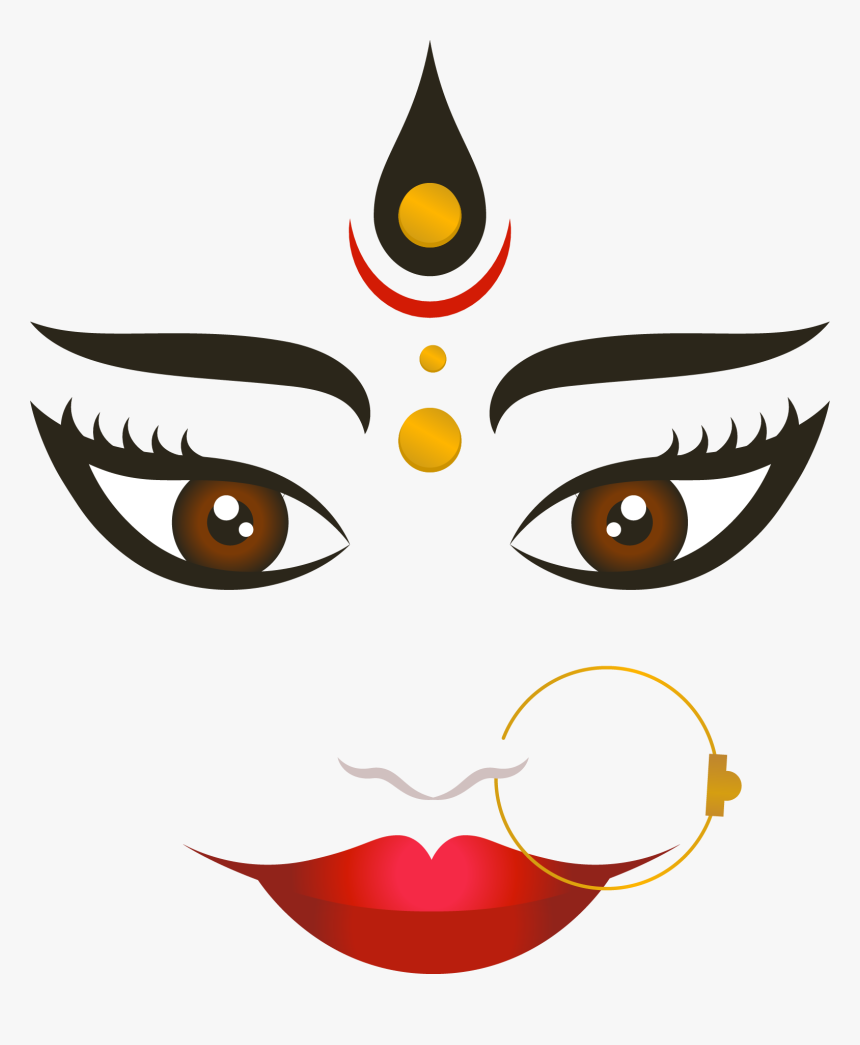 Durga Puja India Face Navaratri Happiness Clipart - Whatsapp Happy Navratri 2019, HD Png Download, Free Download