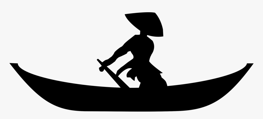 Silhouette,monochrome Photography,boating - Vietnamese Boat Clipart, HD Png Download, Free Download