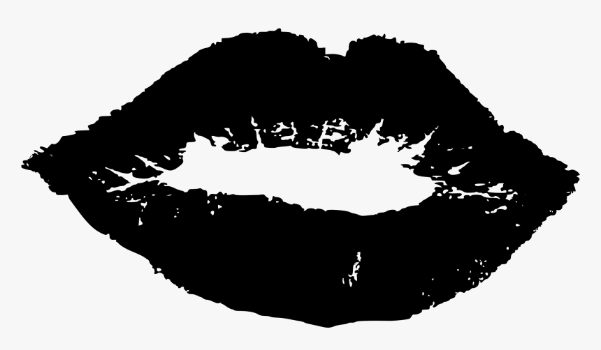 Black And White Lips - Kuss Clipart Schwarz Weiß, HD Png Download, Free Download