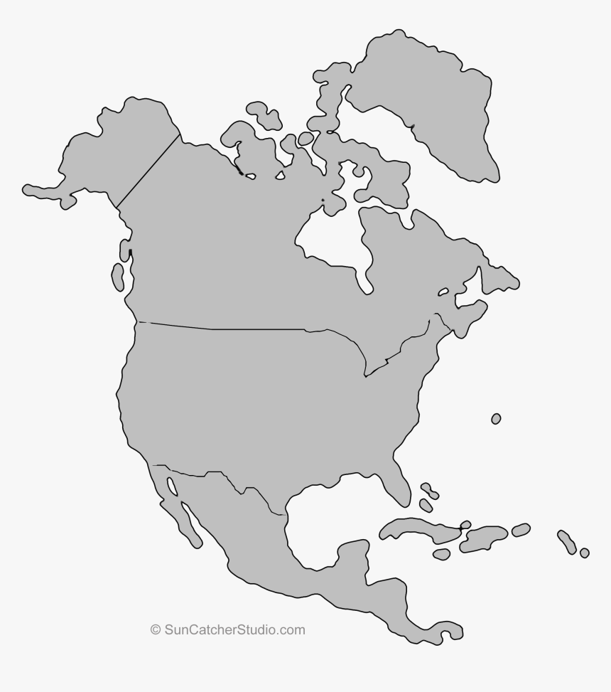 North America Outline Png Free Clipart North America - North America Continent Outline, Transparent Png, Free Download