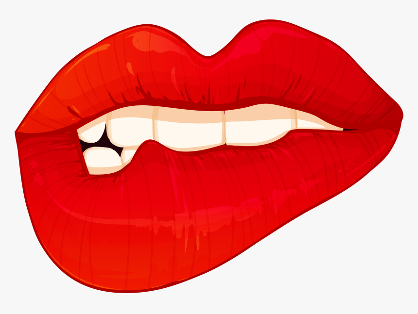 Biting Lips Png Clip Art - Lips Png, Transparent Png, Free Download