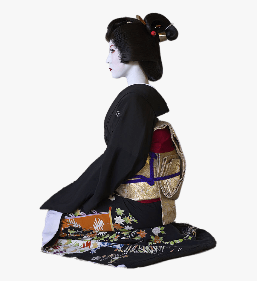 Geisha With Shimada Hairstyle Clip Arts - Гейша В Профиль, HD Png Download, Free Download