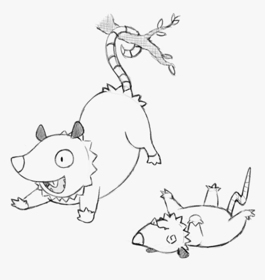 Transparent Possum Png - Cartoon Opossum Drawing, Png Download, Free Download