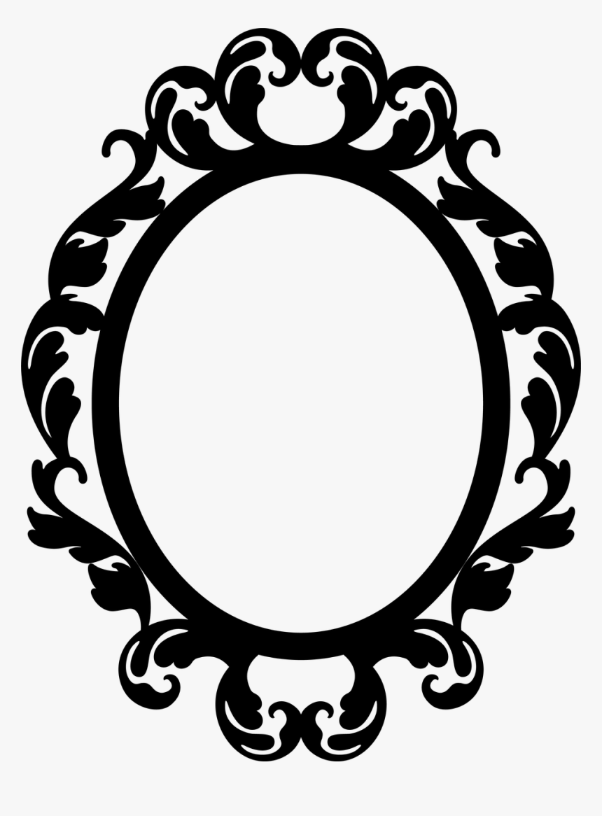 Oval Frame Svg Cut File - Baroque Frame Silhouette, HD Png Download, Free Download