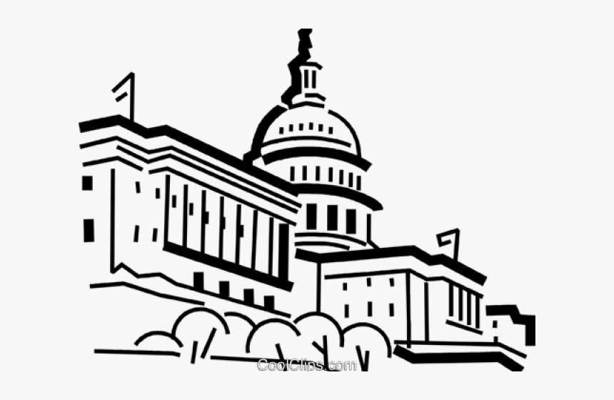 Us Capitol Building Easy Drawing - Easy Capitol Building Drawing, HD Png Download, Free Download