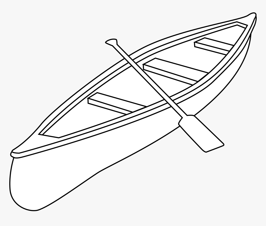 Paddle Clipart Canoe Drawing - Easy To Draw Canoe, HD Png Download, Free Download