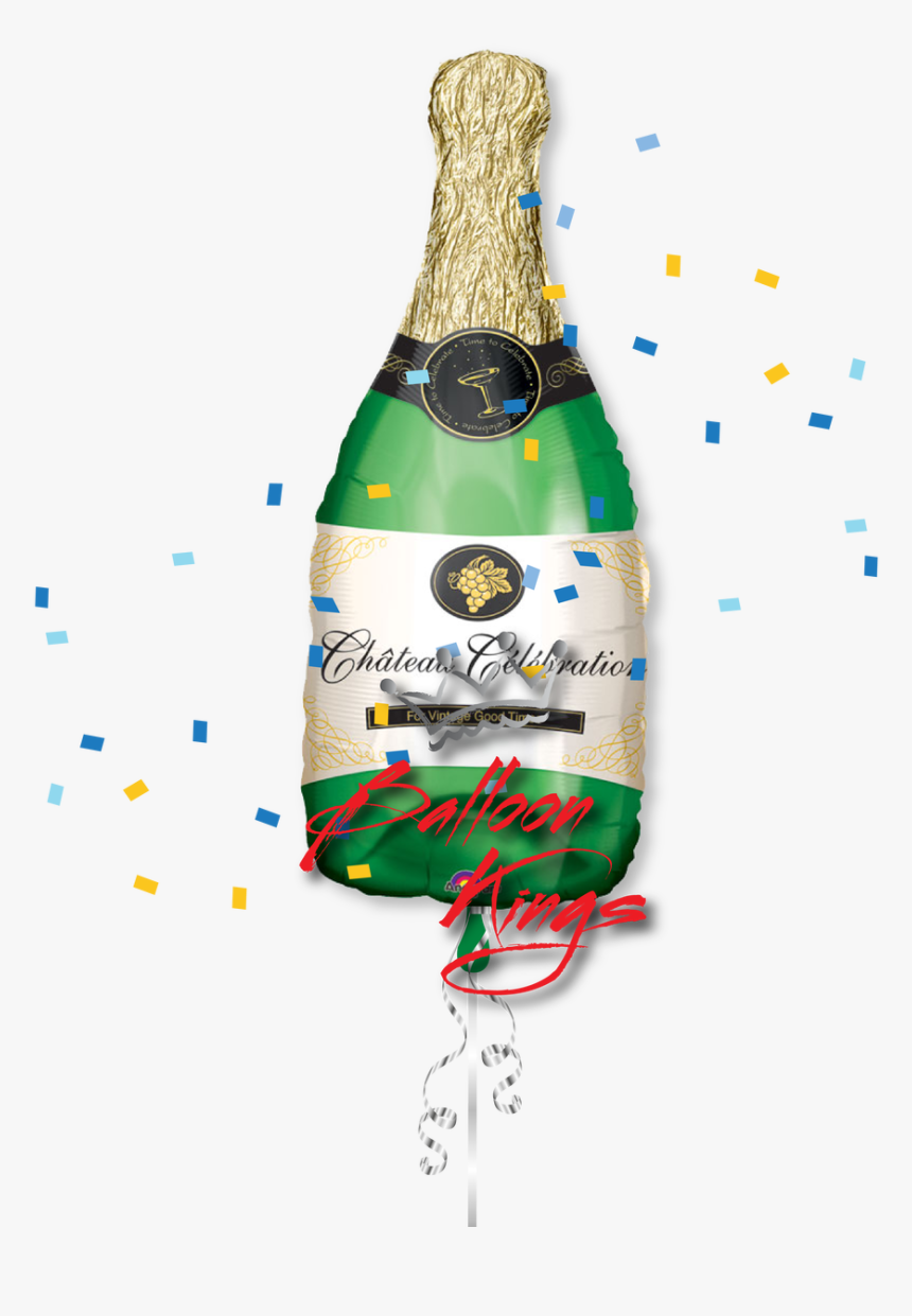 Label On Champagne Png - Champagne Bottle Foil Balloon, Transparent Png, Free Download