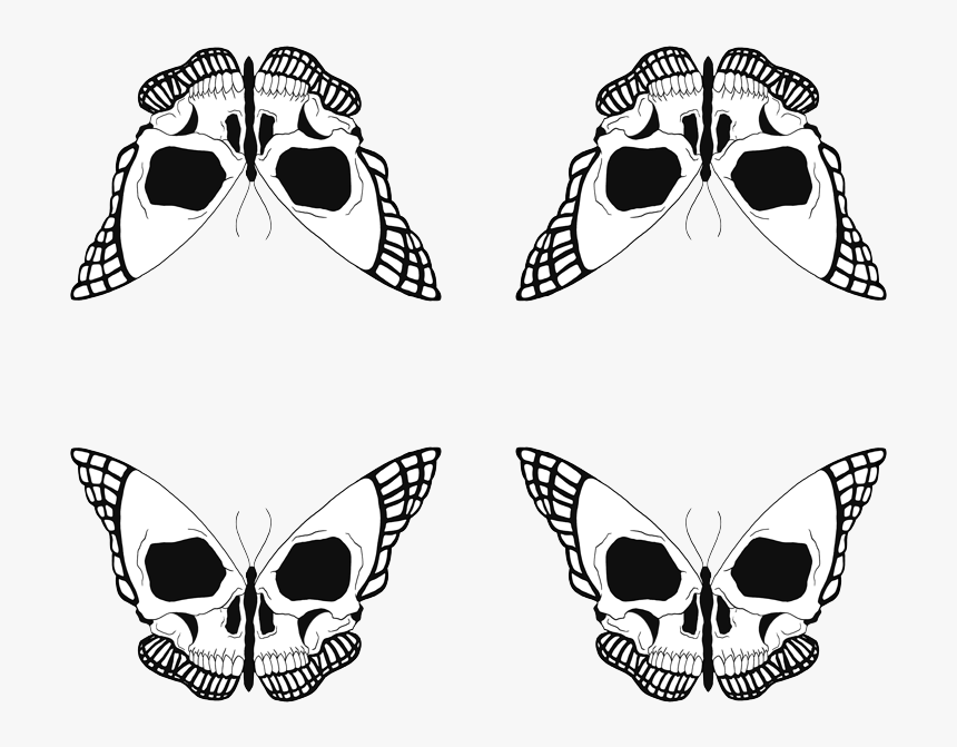 Transparent Skull Png -butterfly Skull Fabric - Butterfly In Skull Shape, Png Download, Free Download