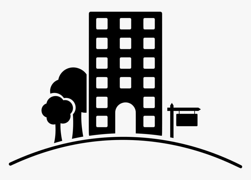 Clip Art Apartment Building Clip Art - Building Clipart Black And White, HD Png Download, Free Download
