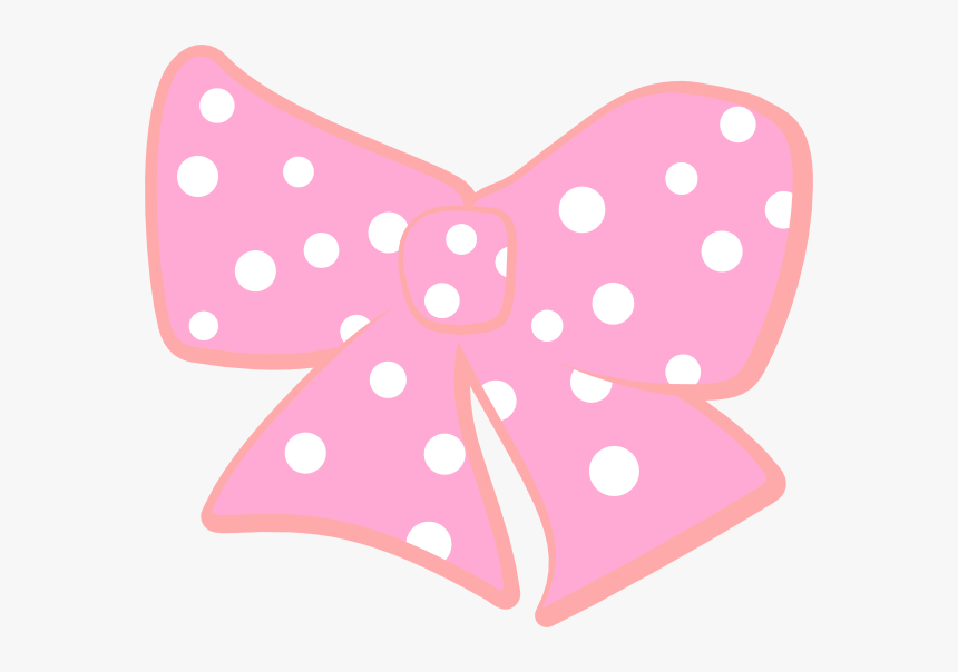 Pink And White Polka Dot Bow, HD Png Download, Free Download