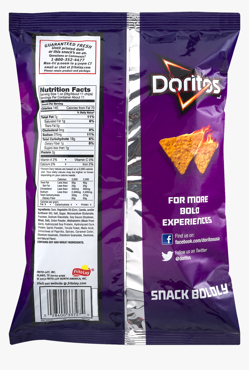 Spicy Chili Doritos Nutrition Facts, HD Png Download, Free Download