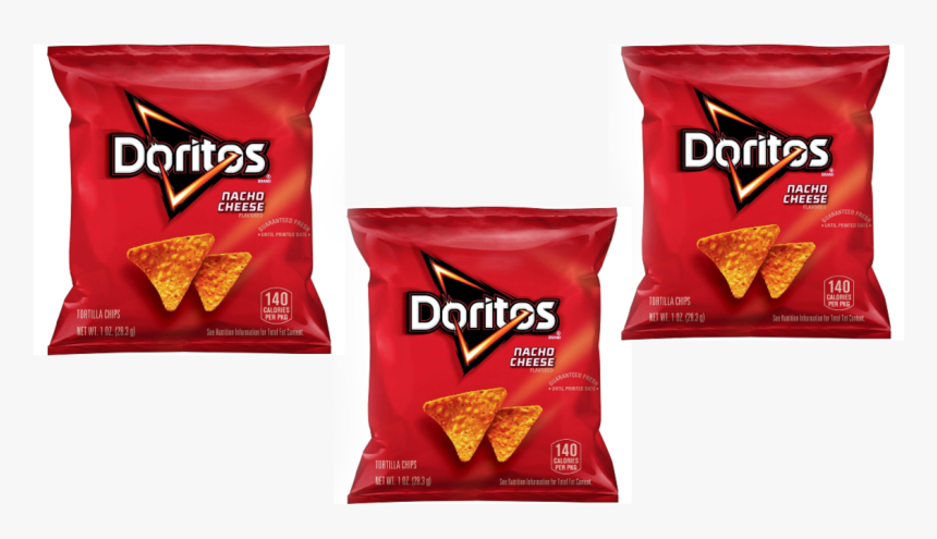 Three Bags Of Doritos Nacho Cheese Chips - Doritos Nacho Cheese 1 Oz, HD Png Download, Free Download