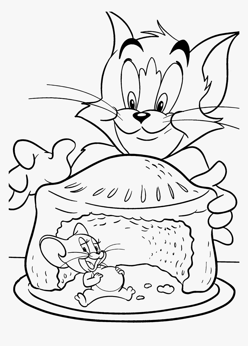 Tom And Jerry Are Looking To Catch Jerry Coloring Pages - Coloriage Tom And Jerry, HD Png Download, Free Download