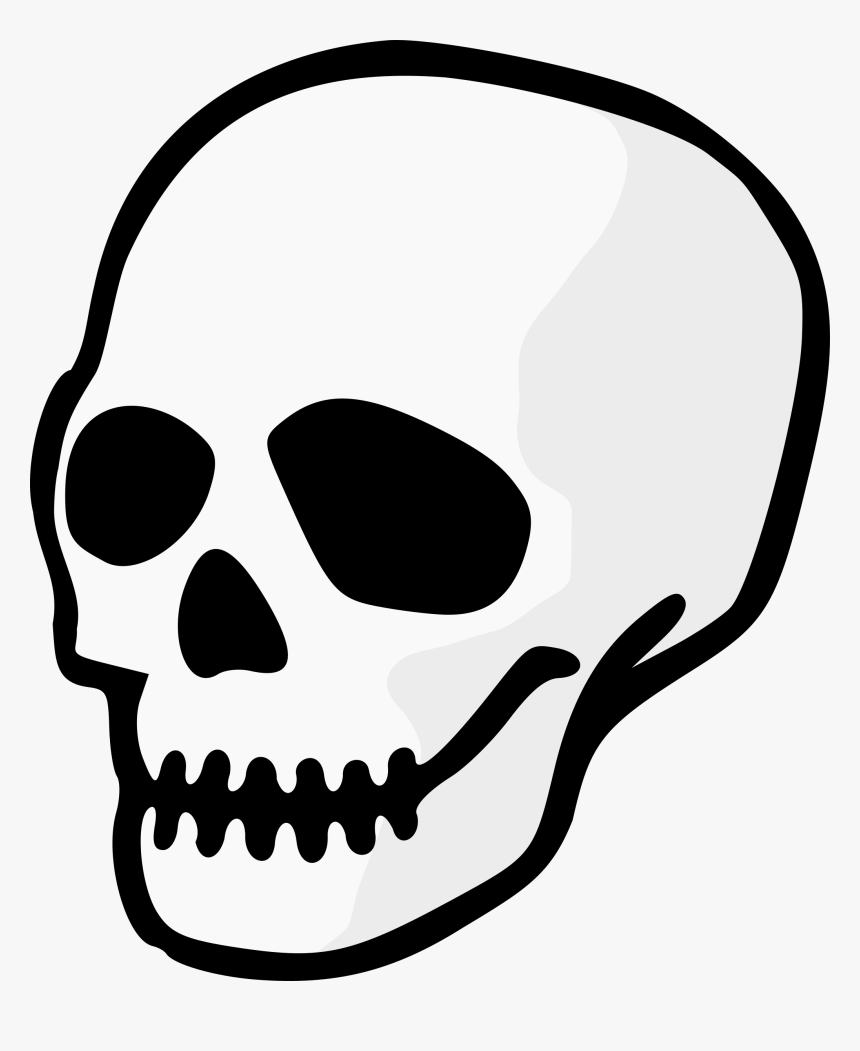 Skull Cartoon Png - Skull Clip Art Black And White, Transparent Png, Free Download