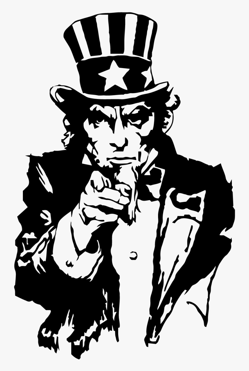 Transparent Uncle Sam I Want You Png - Want You Uncle Sam Black And White, Png Download, Free Download