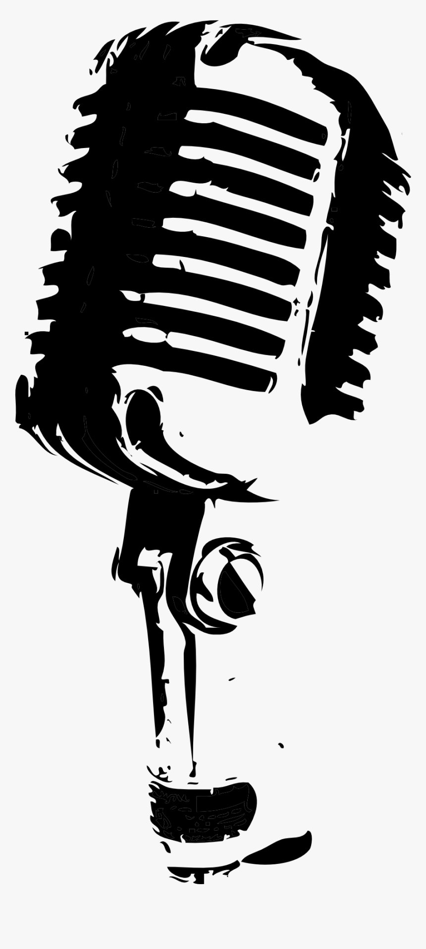 Singing Mike Clip Art - Mic Black And White, HD Png Download, Free Download