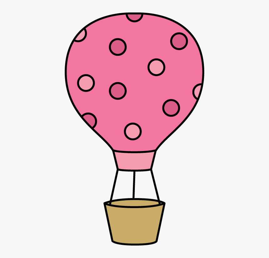 Pink Polka Dot Hot Air Balloon - Orange Hot Air Balloon Clipart, HD Png Download, Free Download