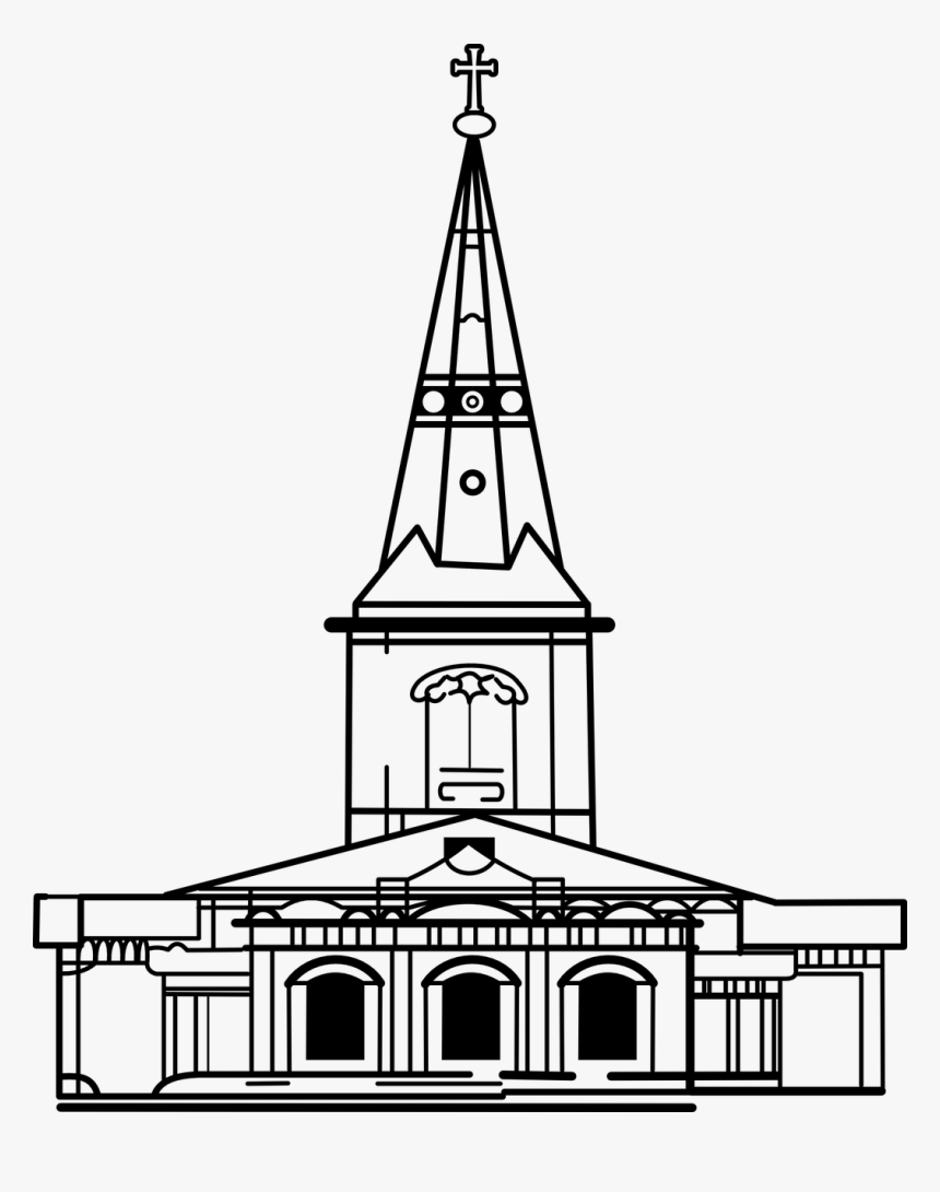 Church Svg Steeple Clipart - Church Image Line Art, HD Png Download, Free Download