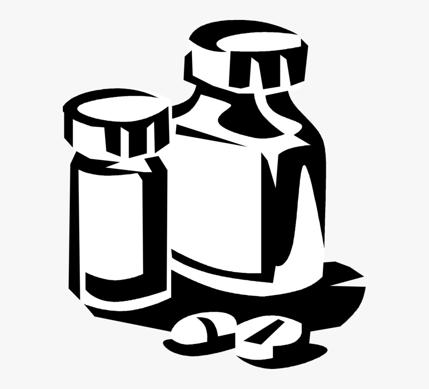 Transparent Medicine Bottle Png - Pharma Clipart Black And White, Png Download, Free Download