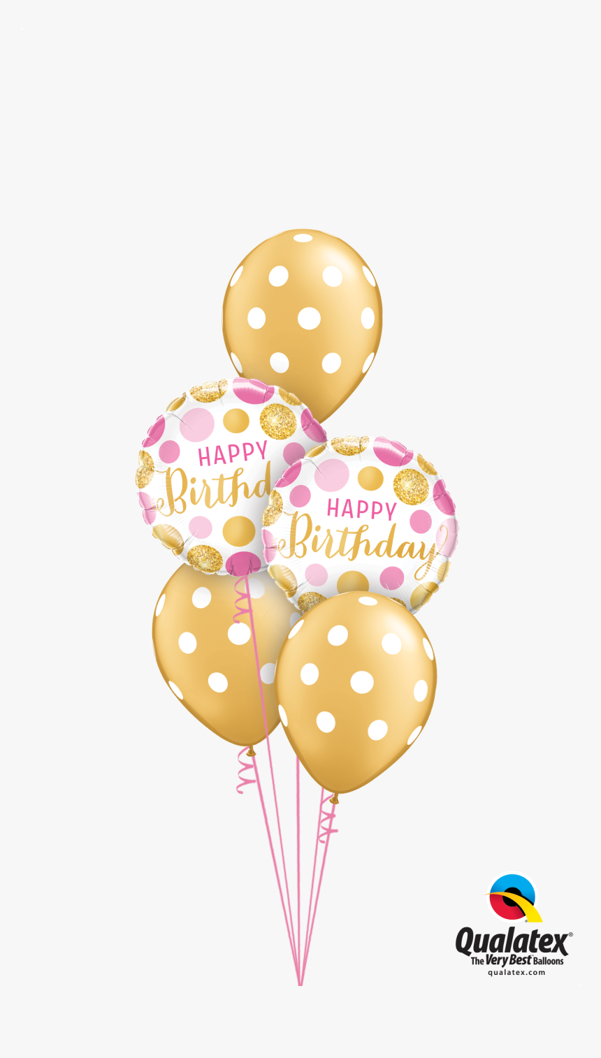 Transparent Gold Dots Png - Birthday Pink And Gold Balloons, Png Download, Free Download