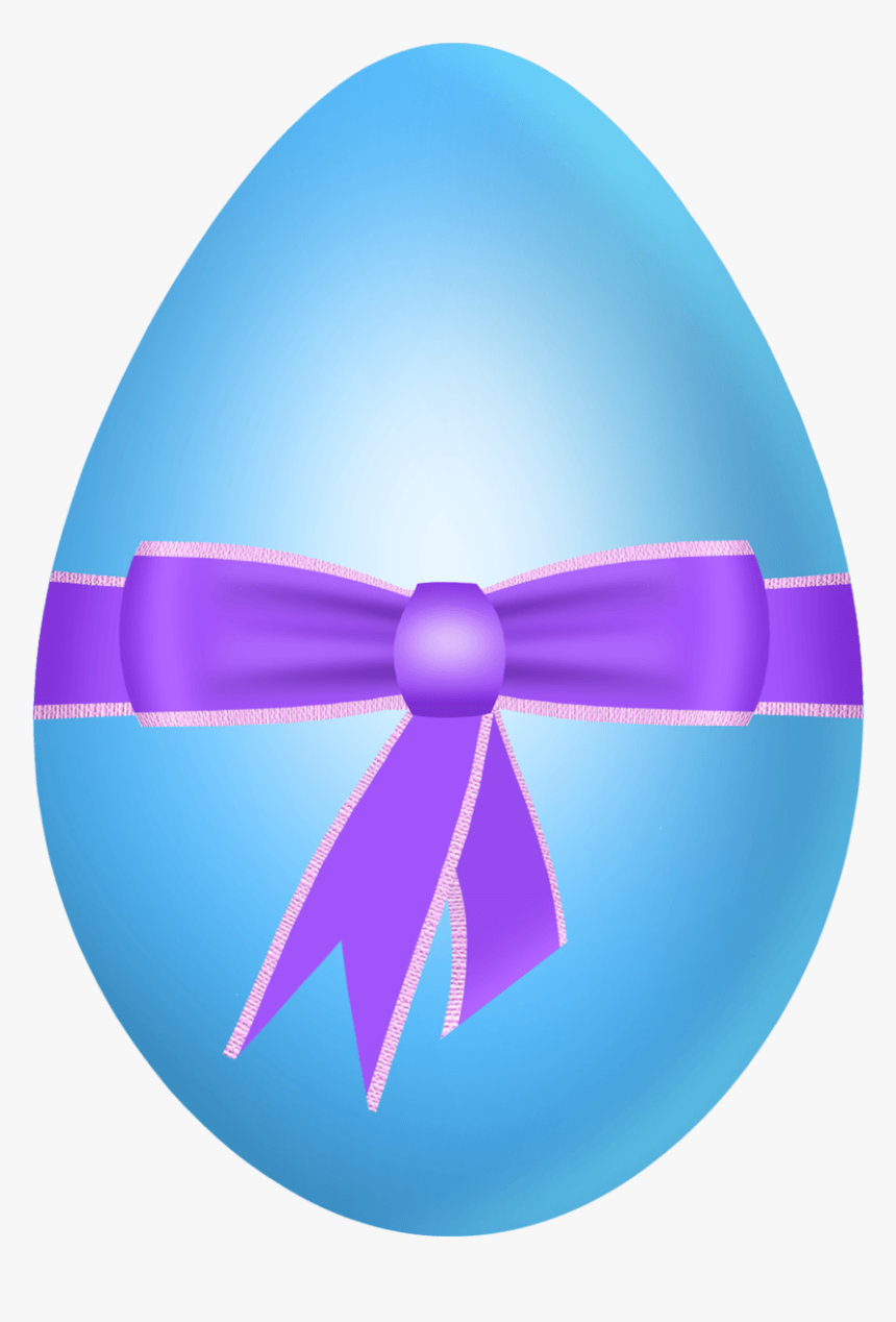 Easter Blue Egg With Purple Bow Png Clipart Picture - Easter Eggs Purple Png, Transparent Png, Free Download