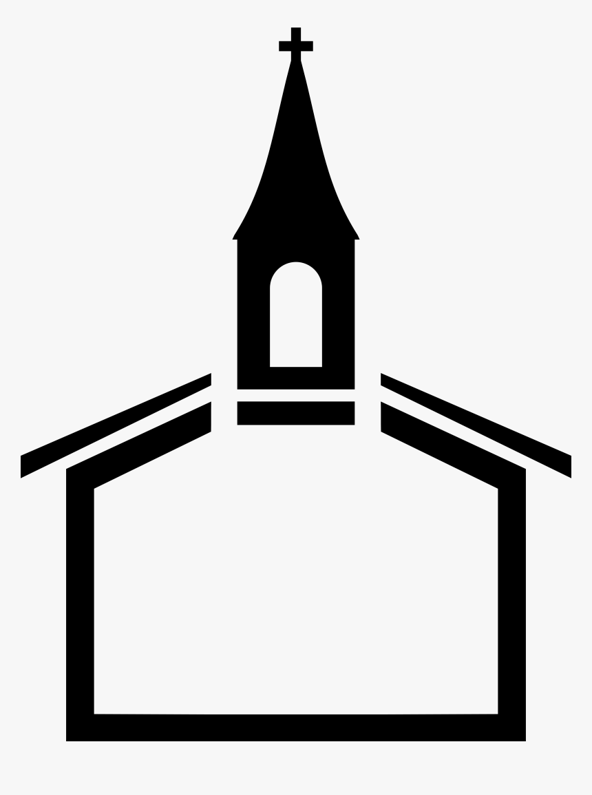 Christian Church Steeple Black Church Clip Art - Outline Of Church, HD Png Download, Free Download