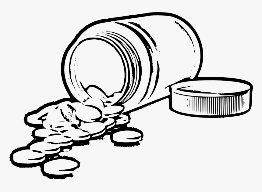 Transparent Pill Bottle Png - Pill Bottle Drawing Png, Png Download, Free Download