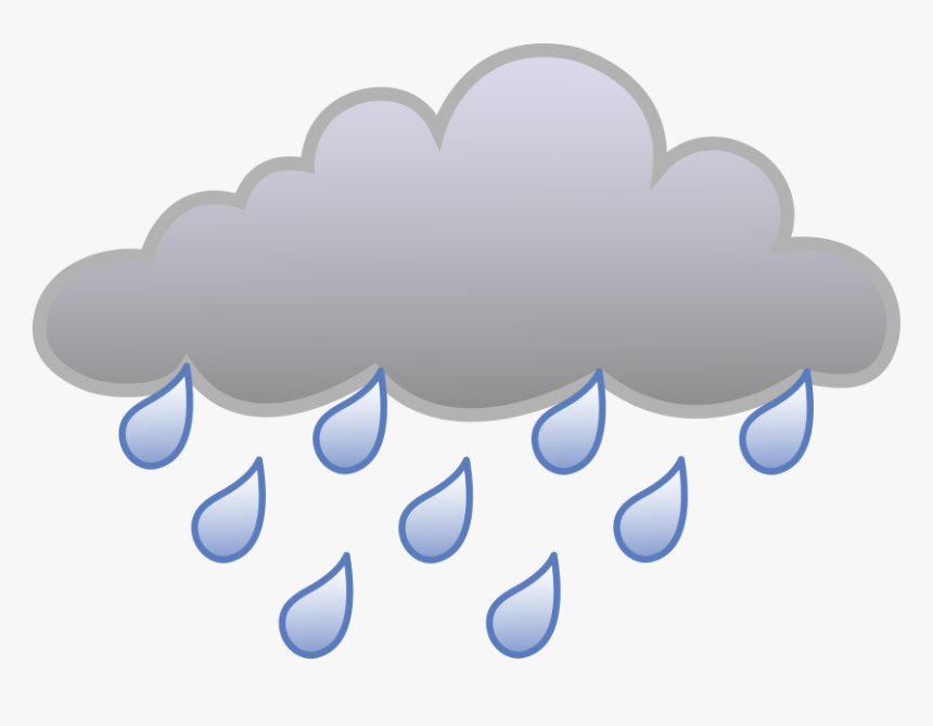 Rain Cloud Weather Symbol Free Clip Art - Transparent Background Rain Cloud Clipart, HD Png Download, Free Download