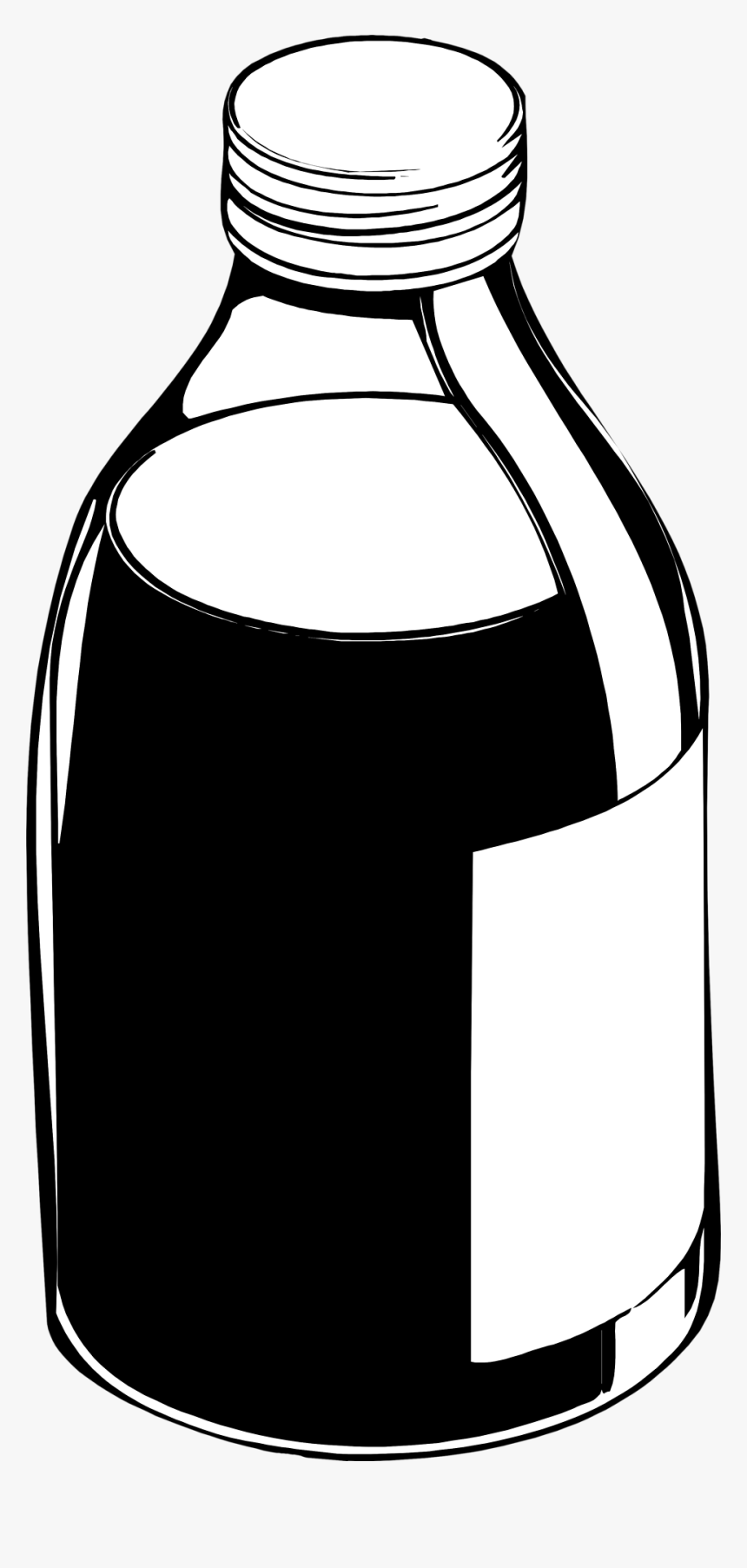 Medicine Bottle Clipart - Black And White Clipart Medicine Bottle, HD Png Download, Free Download