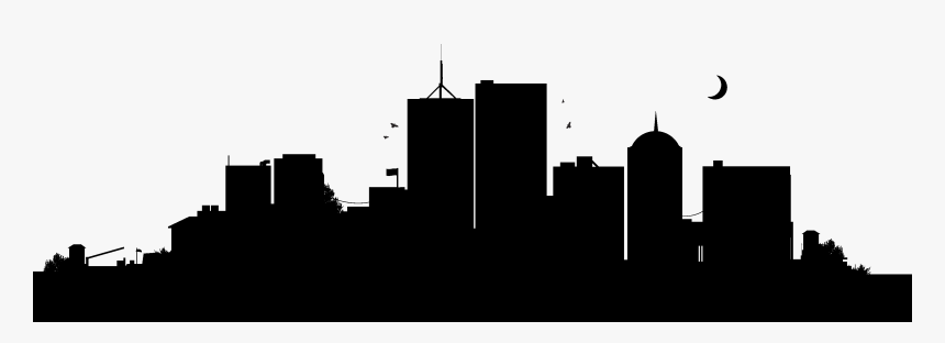 Black,city,human And - Building Silhouette Png, Transparent Png, Free Download