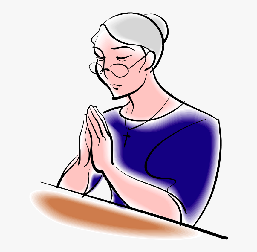 Free Woman Preacher Cliparts - Old Woman Praying Clipart, HD Png Download, Free Download