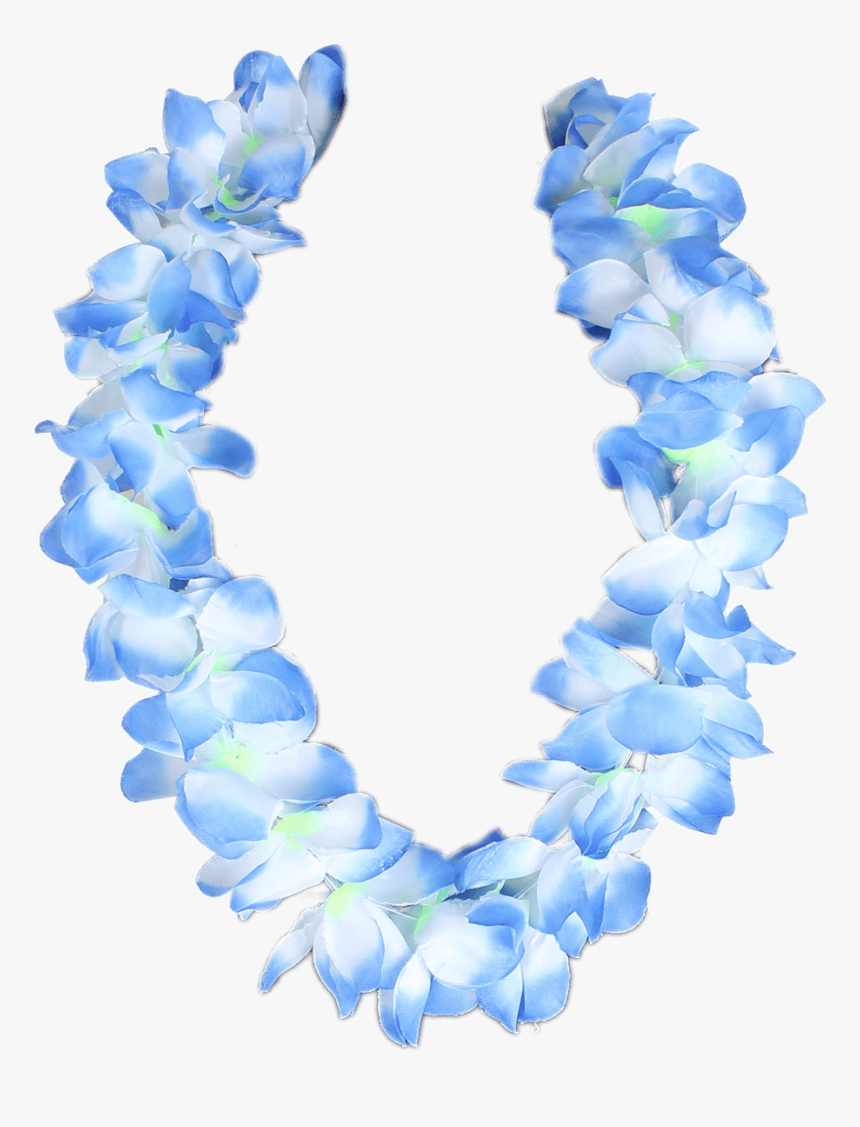 Blue Hawaiian Flower Necklace - Hawaiian Lei Transparent Background, HD Png Download, Free Download