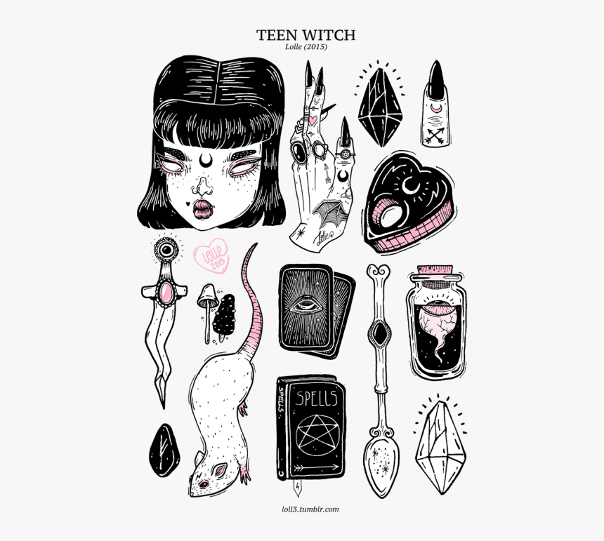 Png Black And White Download Teen Witch Lolle Art Dagger - Teen Witch, Transparent Png, Free Download