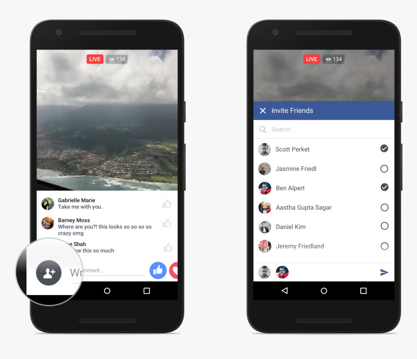 Live Invite Friends Android - Invite Friends To Facebook Live, HD Png Download, Free Download