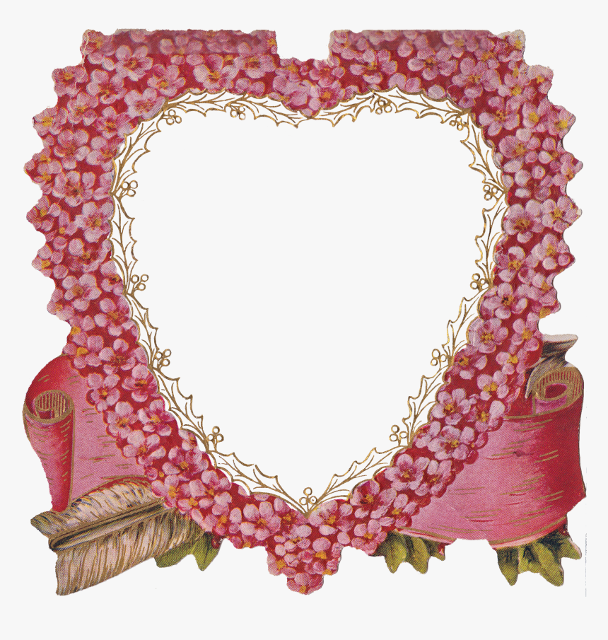 Die Cut Pink Flower Heart & “peace Be Within Thee” - Transparent Frames No Background, HD Png Download, Free Download