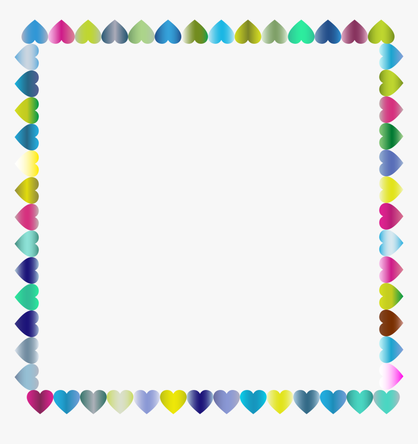 Prismatic Hearts Frame 4 Clip Arts - Downloadable Heart Borders For Microsoft Word, HD Png Download, Free Download